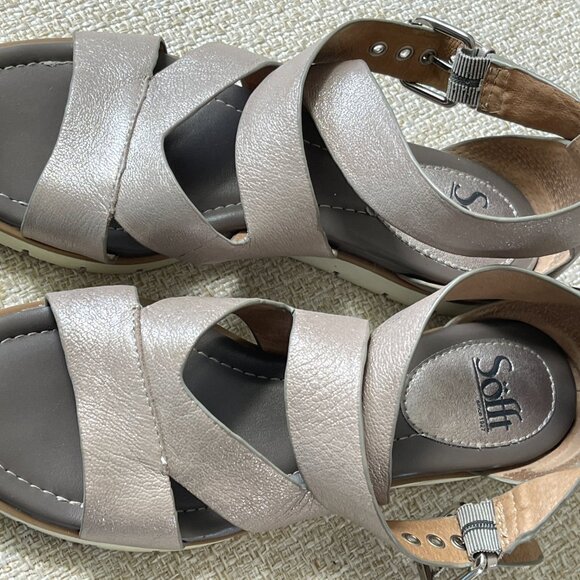 SOFFT Women's Sandal Sofft Bali anthracite metallic silver leather shoe size 9M - Picture 5 of 8
